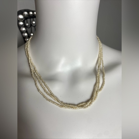 Ralph Lauren Double RL Jewelry - Ralph Lauren Vintage three-strand mini faux pearl necklace